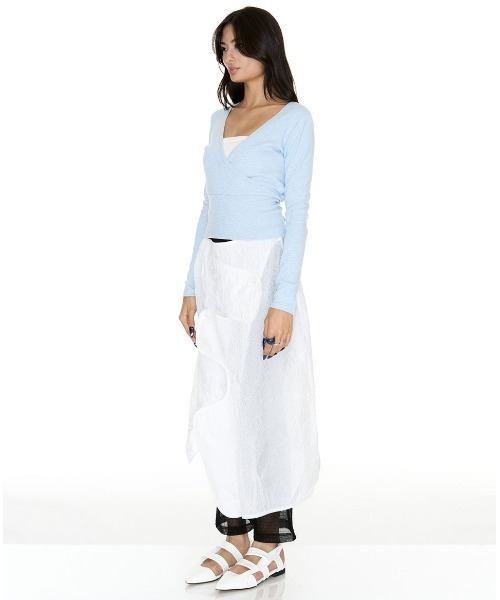 SETSETSET(セットセットセット)の「【SETSETSET】ARHA WRAP T-SHIRT / 【セットセットセット】ラップ長袖Tシャツ(Tシャツ/カットソー・レディース・ピンク/スカイブルー/グレー系その他・ONE SIZE)」の12枚目の写真