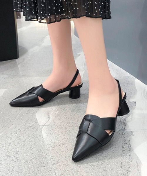 STYLEBLOCK(スタイルブロック)の「バックストラップ付ポインテッドトゥサンダル(サンダル・レディース・イエロー/オフホワイト/ブラック・35/36/37/38/39/40)」の3枚目の写真