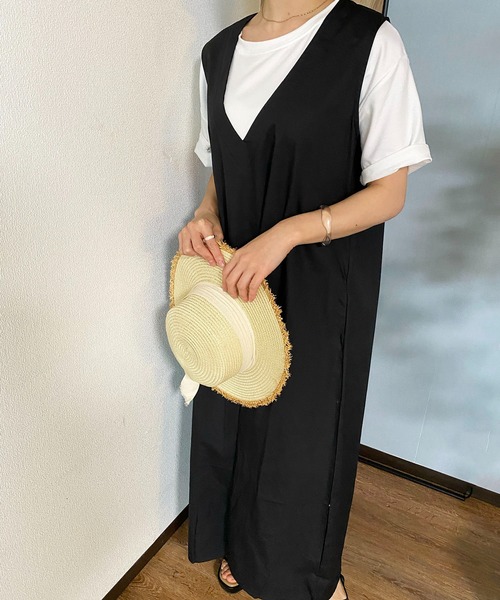 MAX MARA ロゴ SIMEONE Vネック ノースリーブ フレア ワンピース セール】2WAY Vネックノースリーブ フレアワンピース