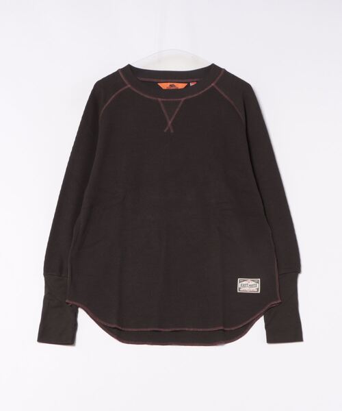 KRIFF MAYER Lady's Collection（クリフメイヤーレディースコレクション）の「アームウォーマー風ロンT（Tシャツ/カットソー・レディース・カラフル/レンガ/チャコール/グレー/ナチュラル・LARGE/MEDIUM）」の14枚目の写真
