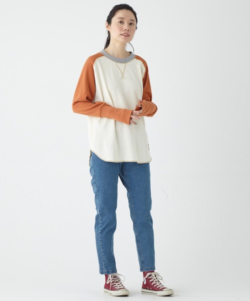 KRIFF MAYER Lady's Collection（クリフメイヤーレディースコレクション）の「アームウォーマー風ロンT（Tシャツ/カットソー・レディース・カラフル/レンガ/チャコール/グレー/ナチュラル・LARGE/MEDIUM）」の19枚目の写真