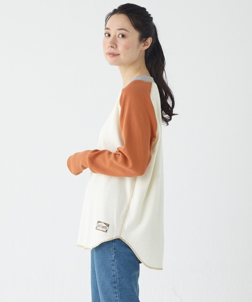 KRIFF MAYER Lady's Collection（クリフメイヤーレディースコレクション）の「アームウォーマー風ロンT（Tシャツ/カットソー・レディース・カラフル/レンガ/チャコール/グレー/ナチュラル・LARGE/MEDIUM）」の20枚目の写真