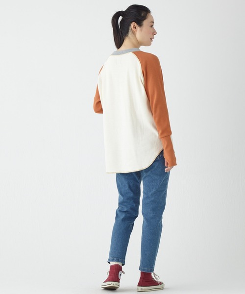 KRIFF MAYER Lady's Collection（クリフメイヤーレディースコレクション）の「アームウォーマー風ロンT（Tシャツ/カットソー・レディース・カラフル/レンガ/チャコール/グレー/ナチュラル・LARGE/MEDIUM）」の21枚目の写真
