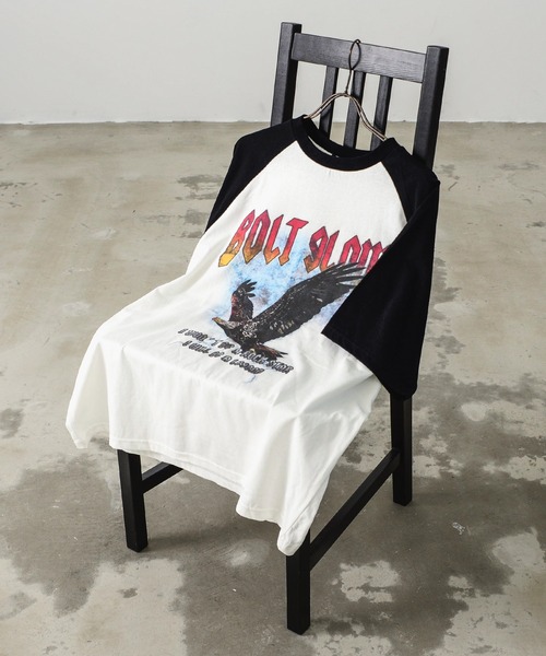 ヴィンテージライク ピグメント加工 フォト＆ロックプリント オーバーサイズTシャツ（Tシャツ/カットソー）｜Revo.（レボ）