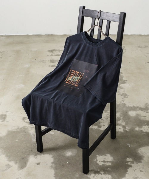 ヴィンテージライク ピグメント加工 フォト＆ロックプリント オーバーサイズTシャツ（Tシャツ/カットソー）｜Revo.（レボ）