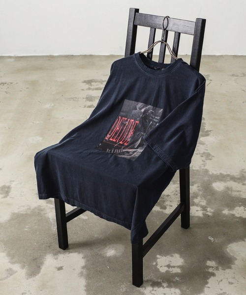 ヴィンテージライク ピグメント加工 フォト＆ロックプリント オーバーサイズTシャツ（Tシャツ/カットソー）｜Revo.（レボ）