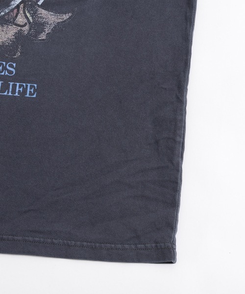 ヴィンテージライク ピグメント加工 フォト＆ロックプリント オーバーサイズTシャツ（Tシャツ/カットソー）｜Revo.（レボ）