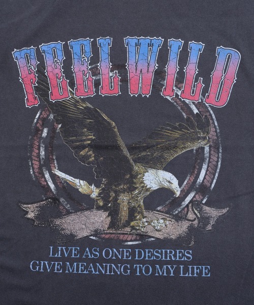 ヴィンテージライク ピグメント加工 フォト＆ロックプリント オーバーサイズTシャツ（Tシャツ/カットソー）｜Revo.（レボ）