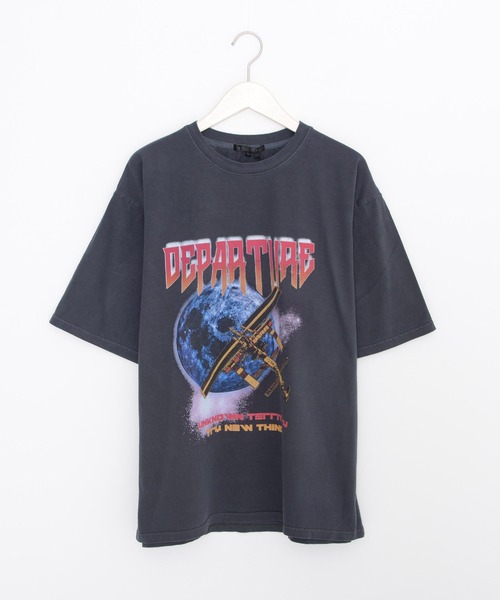 ヴィンテージライク ピグメント加工 フォト＆ロックプリント オーバーサイズTシャツ（Tシャツ/カットソー）｜Revo.（レボ）