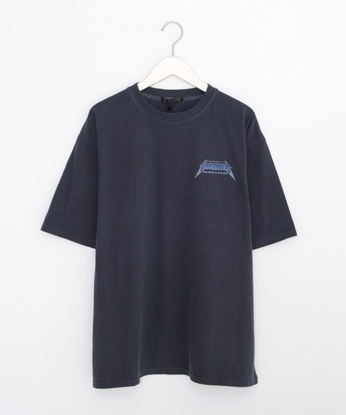 ヴィンテージライク ピグメント加工 フォト＆ロックプリント オーバーサイズTシャツ（Tシャツ/カットソー）｜Revo.（レボ）