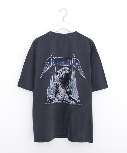 ヴィンテージライク ピグメント加工 フォト＆ロックプリント オーバーサイズTシャツ（Tシャツ/カットソー）｜Revo.（レボ）