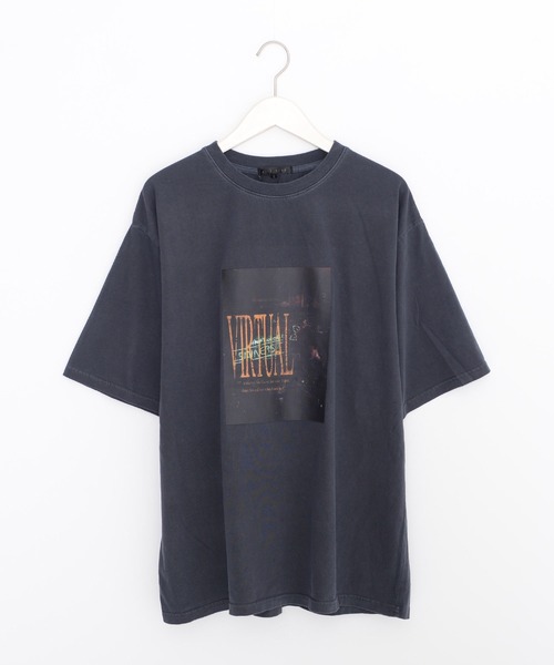 ヴィンテージライク ピグメント加工 フォト＆ロックプリント オーバーサイズTシャツ（Tシャツ/カットソー）｜Revo.（レボ）