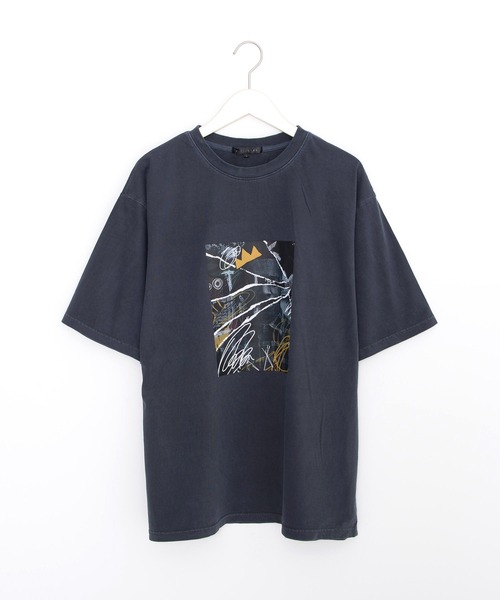 ヴィンテージライク ピグメント加工 フォト＆ロックプリント オーバーサイズTシャツ（Tシャツ/カットソー）｜Revo.（レボ）