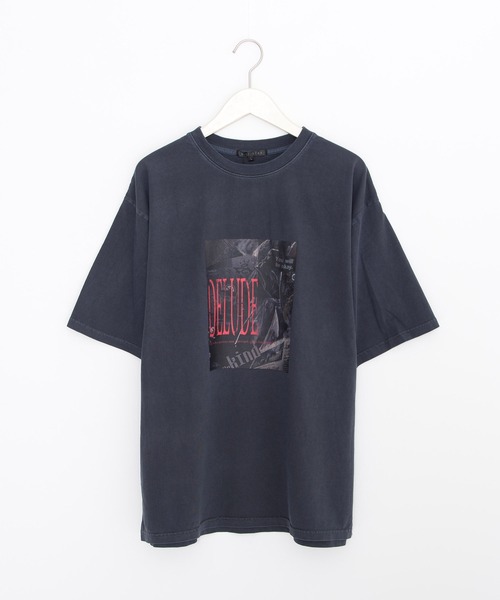 ヴィンテージライク ピグメント加工 フォト＆ロックプリント オーバーサイズTシャツ（Tシャツ/カットソー）｜Revo.（レボ）