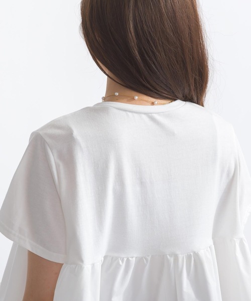 PICCIN（ピッチン）の「【WEB限定】フリル付きAラインプルオーバー（Tシャツ/カットソー・レディース・オフホワイト/ブラック・M/L）」の19枚目の写真