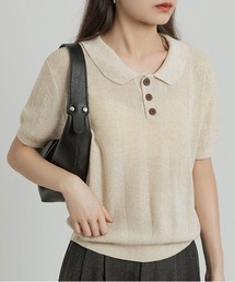 ニットポロネックTシャツ