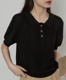 ニットポロネックTシャツ