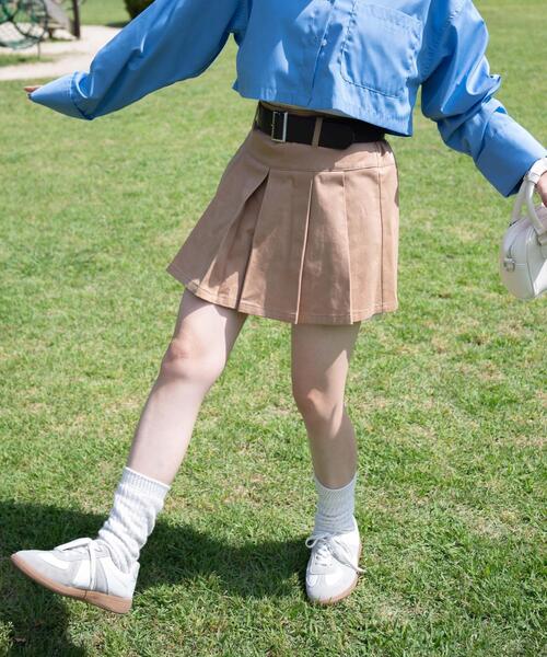 WEGO（ウィゴー）の「WEGO/ベルト付チノプリーツスカパン（スカート・レディース・カーキ/ベージュ・FREE）」の6枚目の写真