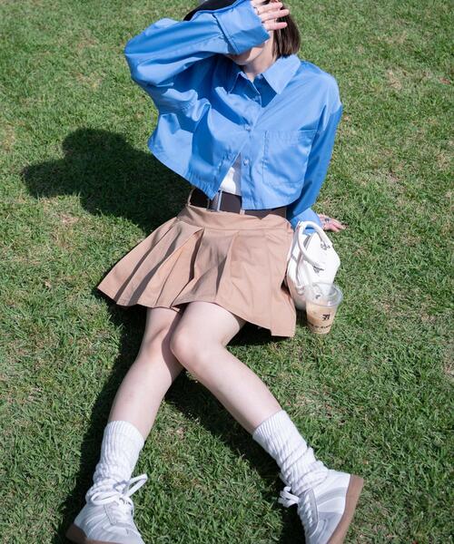 WEGO（ウィゴー）の「WEGO/ベルト付チノプリーツスカパン（スカート・レディース・カーキ/ベージュ・FREE）」の9枚目の写真