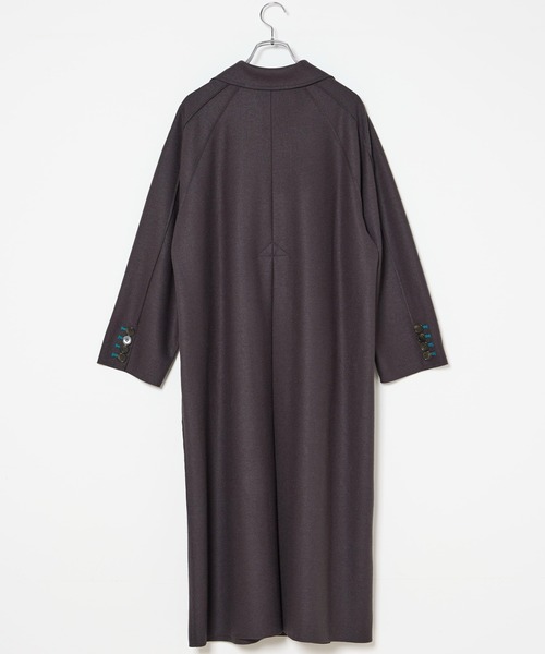 INED CLARO（イネドクラロ）の「ハードメルトンスムースコート（ノーカラーコート・レディース・チャコールグレー/アイボリー・フリー）」の14枚目の写真