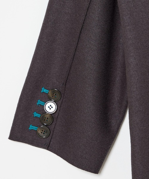 INED CLARO（イネドクラロ）の「ハードメルトンスムースコート（ノーカラーコート・レディース・チャコールグレー/アイボリー・フリー）」の15枚目の写真