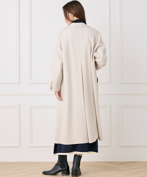 INED CLARO（イネドクラロ）の「ハードメルトンスムースコート（ノーカラーコート・レディース・チャコールグレー/アイボリー・フリー）」の19枚目の写真
