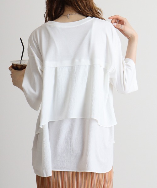hunch(ハンチ)の「hunch バックフリルプルオーバー(Tシャツ/カットソー・レディース・ブラック/ホワイト/ライトブルー・FREE)」の6枚目の写真