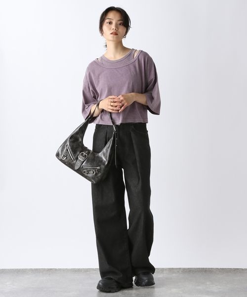 JEANASIS（ジーナシス）の「フェードカラーカット2P/142562（Tシャツ/カットソー・レディース・ブラック系その他/グレー系その他/パープル系その他・FREE）」の10枚目の写真