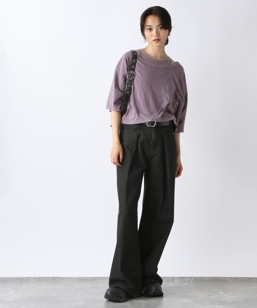 JEANASIS（ジーナシス）の「フェードカラーカット2P/142562（Tシャツ/カットソー・レディース・ブラック系その他/グレー系その他/パープル系その他・FREE）」の11枚目の写真