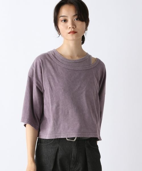 JEANASIS（ジーナシス）の「フェードカラーカット2P/142562（Tシャツ/カットソー・レディース・ブラック系その他/グレー系その他/パープル系その他・FREE）」の12枚目の写真
