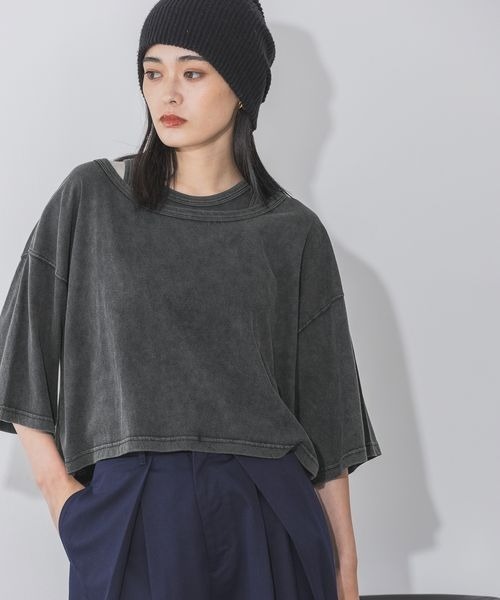 JEANASIS（ジーナシス）の「フェードカラーカット2P/142562（Tシャツ/カットソー・レディース・ブラック系その他/グレー系その他/パープル系その他・FREE）」の7枚目の写真