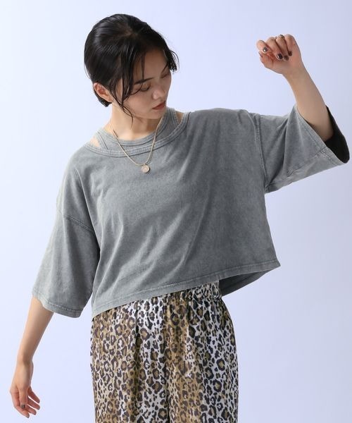 JEANASIS（ジーナシス）の「フェードカラーカット2P/142562（Tシャツ/カットソー・レディース・ブラック系その他/グレー系その他/パープル系その他・FREE）」の15枚目の写真
