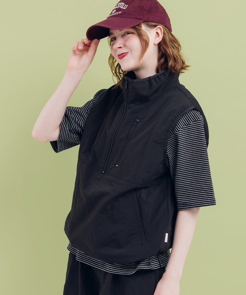 MUHET(ミュエータ)の「ナイロンハーフジップベスト(ベスト・レディース・ネイビー/モカ/ブラック・MEDIUM/X-LARGE)」の19枚目の写真