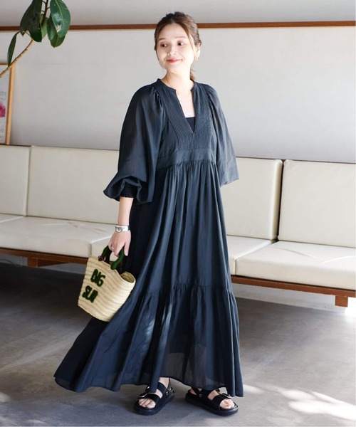 JOURNAL STANDARD（ジャーナルスタンダード）の「《WEB限定追加2》オリエンタルプリントティアードワンピース（ワンピース・レディース・ブラック・FREE）」の7枚目の写真