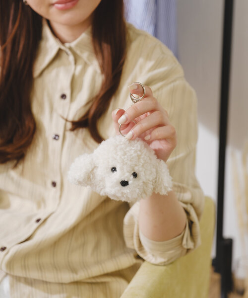 BIRTHDAY BAR（バースデイバー）の「monmon キーホルダー（キーケース/キーアクセサリー・レディース・ホワイト/ブラウン・0）」の4枚目の写真