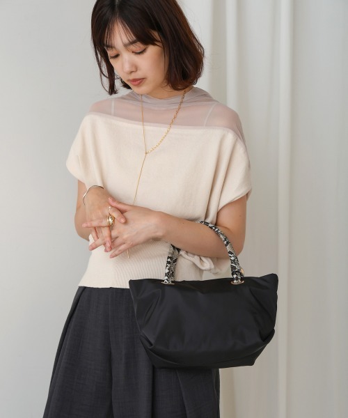 Bou Jeloud(ブージュルード)の「ナイロンフナガタトート(トートバッグ・レディース・ブラック/パープル/モカ・ONESIZE)」の16枚目の写真