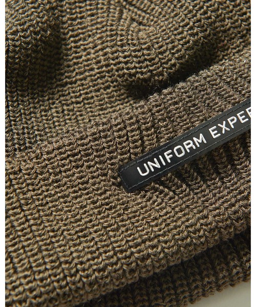 uniform experiment（ユニフォームエクスペリメント）の「LABEL WATCH CAP（ニットキャップ/ビーニー・メンズ・ブラック/ネイビー/レッド/カーキ・FREE）」の7枚目の写真