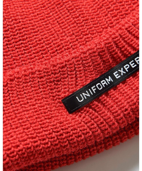 uniform experiment（ユニフォームエクスペリメント）の「LABEL WATCH CAP（ニットキャップ/ビーニー・メンズ・ブラック/ネイビー/レッド/カーキ・FREE）」の9枚目の写真