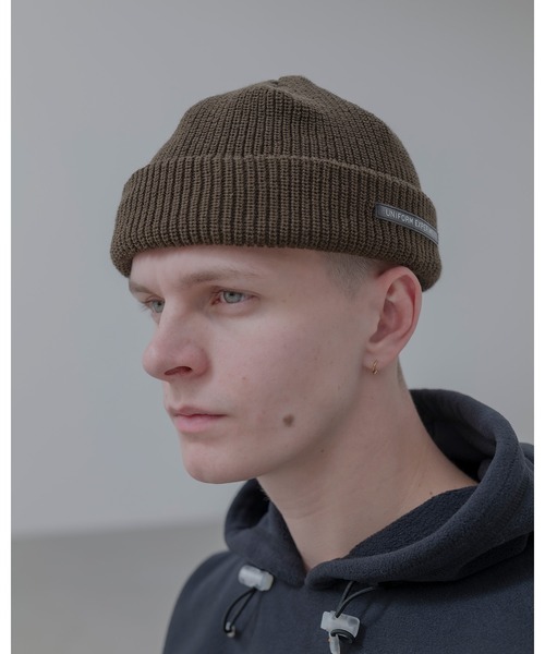 uniform experiment（ユニフォームエクスペリメント）の「LABEL WATCH CAP（ニットキャップ/ビーニー・メンズ・ブラック/ネイビー/レッド/カーキ・FREE）」の10枚目の写真
