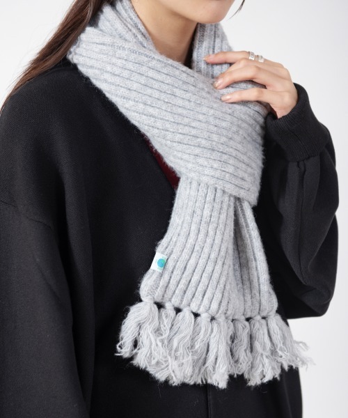 OVERRIDE（オーバーライド）の「KIDS EARTH FUND REC BEANIE&MUFFLER SG / オーバーライド（ニットキャップ/ビーニー・レディース・ライトグレー/ダークグレー/ライトブルー・57~59cm）」の6枚目の写真