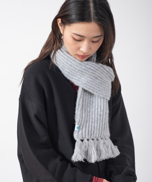 OVERRIDE（オーバーライド）の「KIDS EARTH FUND REC BEANIE&MUFFLER SG / オーバーライド（ニットキャップ/ビーニー・レディース・ライトグレー/ダークグレー/ライトブルー・57~59cm）」の7枚目の写真