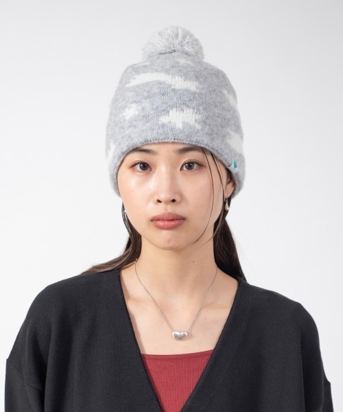 OVERRIDE（オーバーライド）の「KIDS EARTH FUND REC BEANIE&MUFFLER SG / オーバーライド（ニットキャップ/ビーニー・レディース・ライトグレー/ダークグレー/ライトブルー・57~59cm）」の8枚目の写真