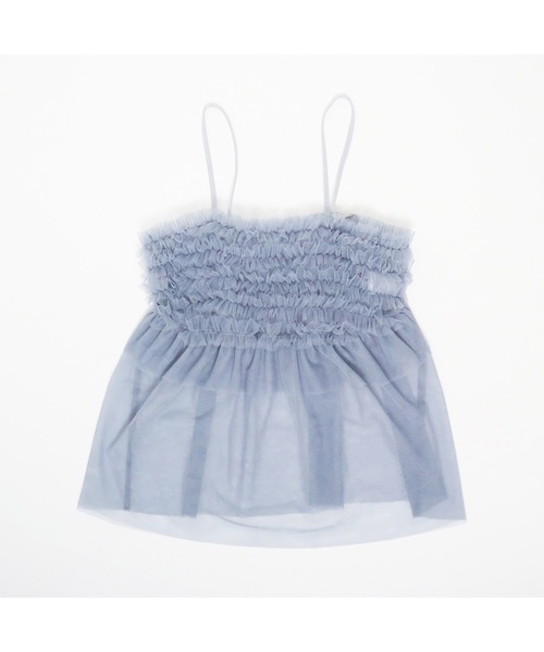 trois lapins kp（トロワラパンケーピー）の「チュールキャミ＆長袖プリントTシャツセット140～160（ニット/セーター・キッズ・サックスブルー/アイボリー・140cm/150cm/160cm）」の5枚目の写真