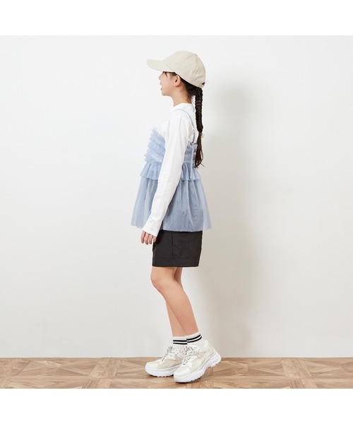 trois lapins kp（トロワラパンケーピー）の「チュールキャミ＆長袖プリントTシャツセット140～160（ニット/セーター・キッズ・サックスブルー/アイボリー・140cm/150cm/160cm）」の12枚目の写真