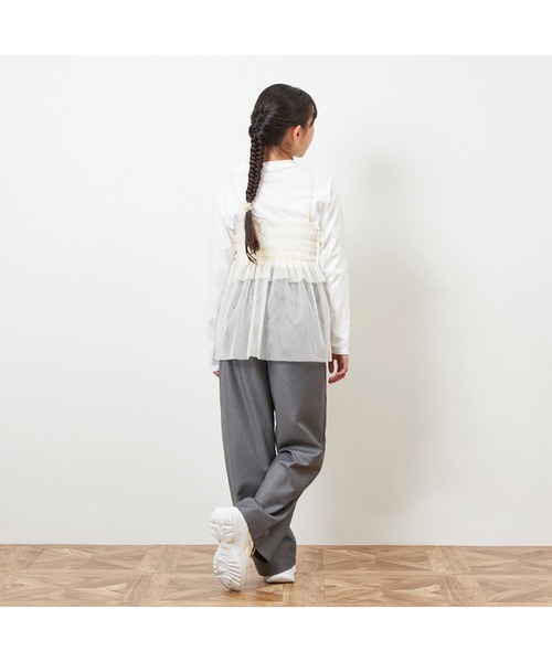 trois lapins kp（トロワラパンケーピー）の「チュールキャミ＆長袖プリントTシャツセット140～160（ニット/セーター・キッズ・サックスブルー/アイボリー・140cm/150cm/160cm）」の19枚目の写真