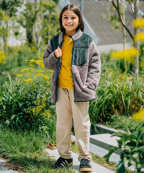 KRIFF MAYER Kid's Collection（クリフメイヤーキッズコレクション）の「リサイクルボアジャケット（ブルゾン・キッズ・ブラック/モカ/ネイビー/オフホワイト・150/140/130/120/170/160）」の8枚目の写真