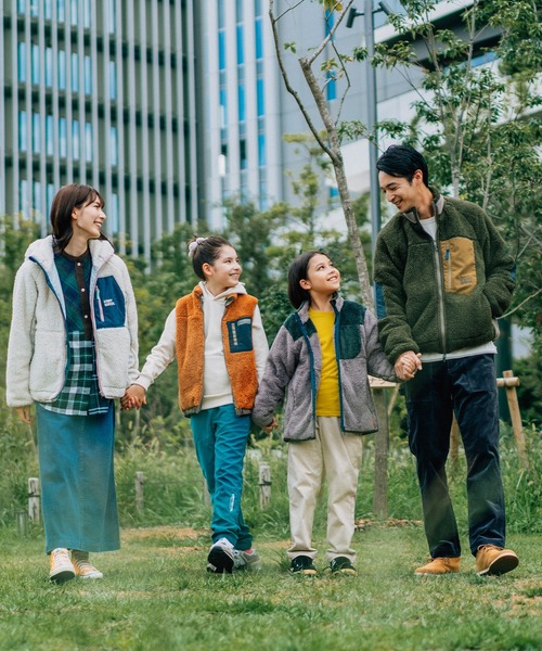 KRIFF MAYER Kid's Collection（クリフメイヤーキッズコレクション）の「リサイクルボアジャケット（ブルゾン・キッズ・ブラック/モカ/ネイビー/オフホワイト・150/140/130/120/170/160）」の9枚目の写真