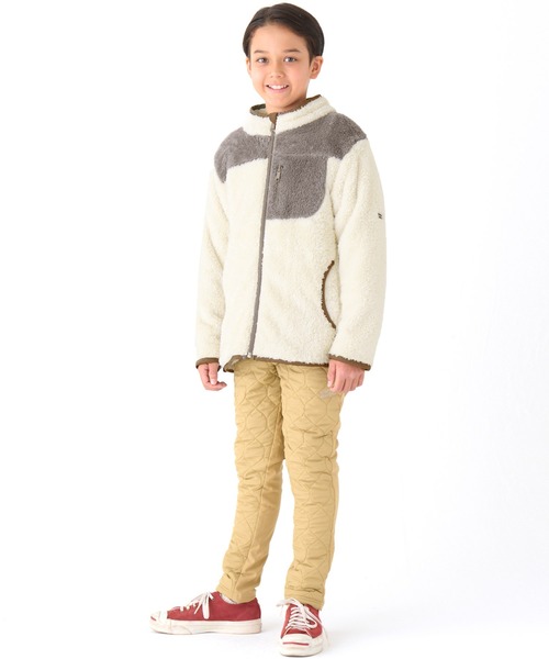 KRIFF MAYER Kid's Collection（クリフメイヤーキッズコレクション）の「リサイクルボアジャケット（ブルゾン・キッズ・ブラック/モカ/ネイビー/オフホワイト・150/140/130/120/170/160）」の10枚目の写真