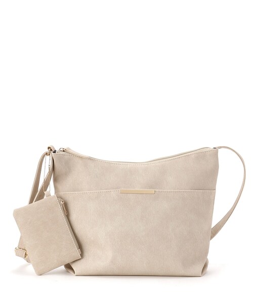 SHOO・LA・RUE（シューラルー）の「◆【A4サイズ対応/ポーチ付き】ダブルフェイス ショルダーバッグ（ショルダーバッグ・レディース・ワインレッド/ライトベージュ/ブラック/グレー・00）」の3枚目の写真