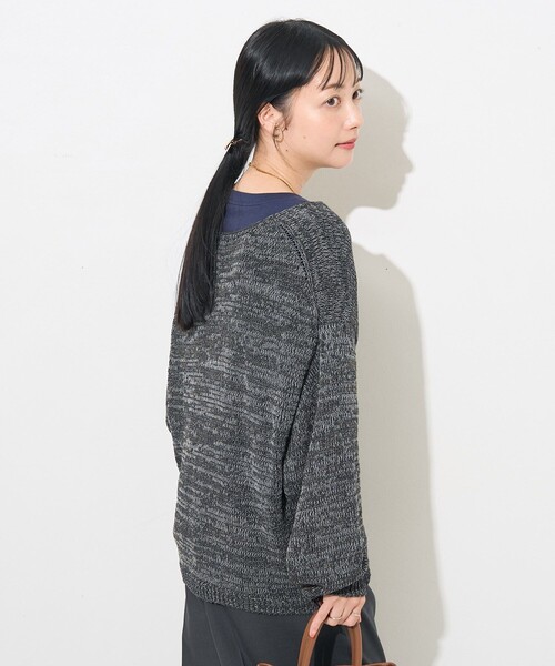 FREAK'S STORE（フリークスストア）の「ルーズVネックニット / オーバーニット（ニット/セーター・レディース・ベージュ/グレー/サックスブルー・ﾌﾘ-）」の15枚目の写真